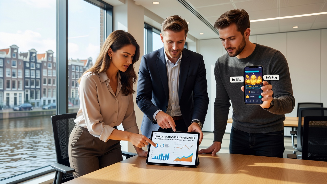 Gebruikersinterface met waarschuwingen en limietinstellingen in een casino app